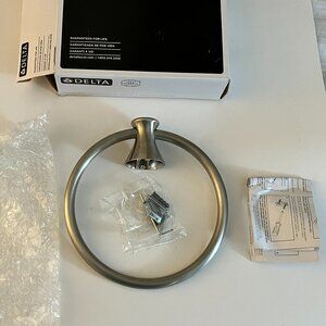 Delta Lahara Towel Ring Brushed Nickel – Open Box, Complete Hardware